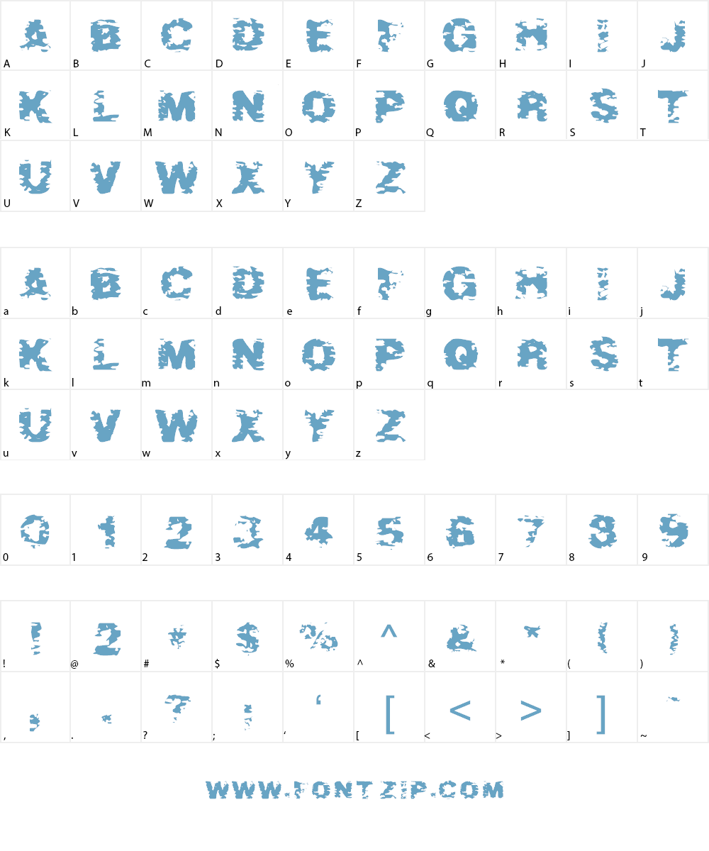 After Shok Font Character